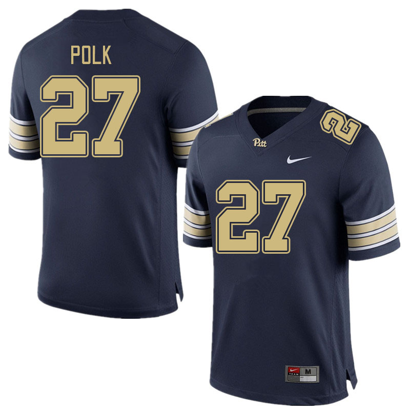 Men #27 Israel Polk Pitt Panthers College Football Jerseys Stitched Sale-Navy